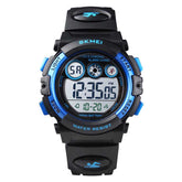 Kid Waterproof Electronic Multi Function Outdoor LED Watches-BlackBlue