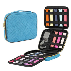 Watch Bands Storage Bag Up to 16 Watch Bands Organizer Travel Watch Straps Carrying Case Pouch-Blue