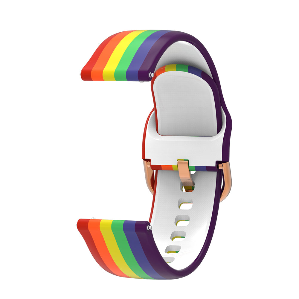 Rainbow Silicone Watch Band For Samsung Galaxy Watch 42/46mm Gear S3 Frontier/Classic(Rainbow)