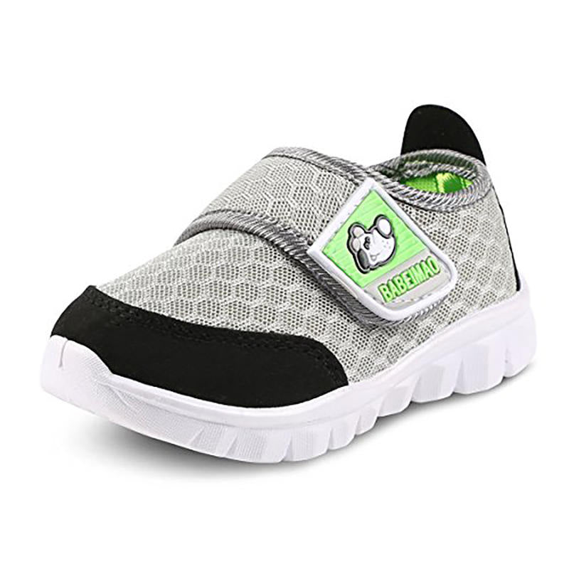 Baby Sneaker Shoes Breathable Mesh Athletic Casual Shoes For Boys Girls-Grey