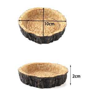 2 Pack Natural Resin Reptile Food Bowl for Lizards