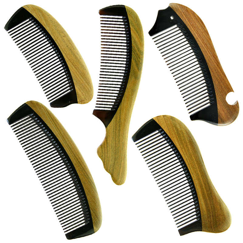 5 Pack Sandalwood Comb for Curly and Straight Hair-A