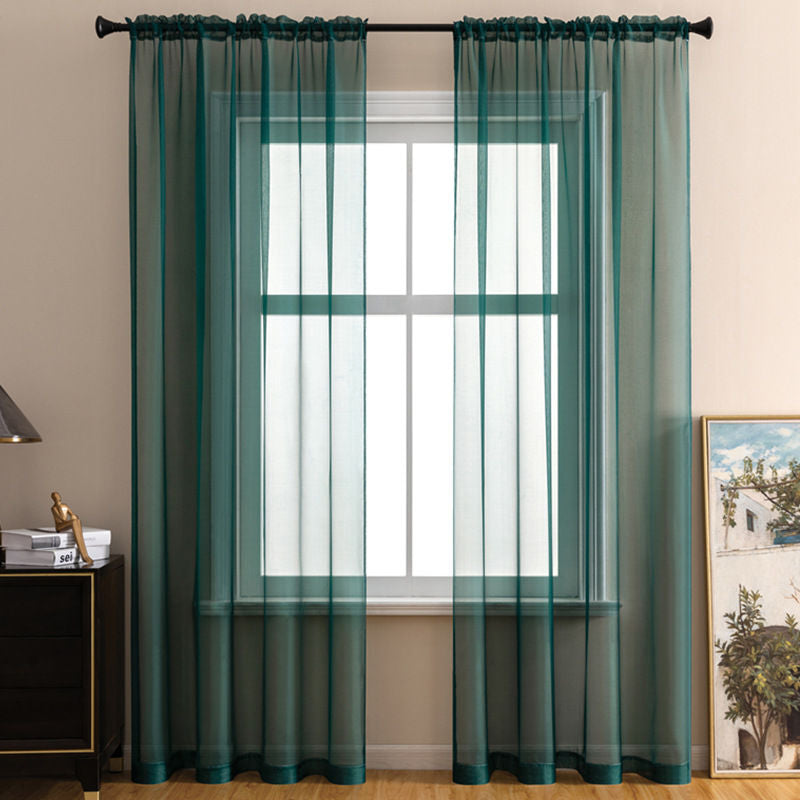2 Panels Sheer Voile Rod Pocket Elegance Curtains for Living Room Bedroom-49