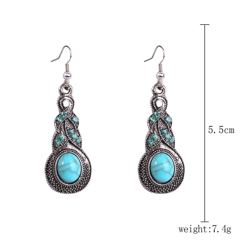 Turquoise Vintage Drop Dangle Earrings for Women-E