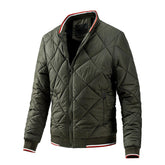 Mens Bomber Jacket Casual Fall Winter Zipper Jacket Coats-Green