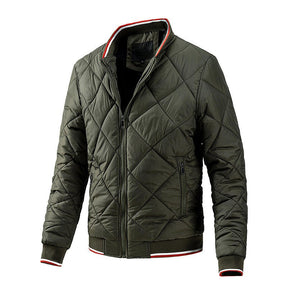 Mens Bomber Jacket Casual Fall Winter Zipper Jacket Coats-Green
