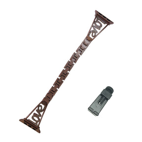 Love Stainless Steel Watch Band Adjustable Wristbands for Apple IWatch Series SE/1/2/3/4/5/6 For Women-Rose Pink