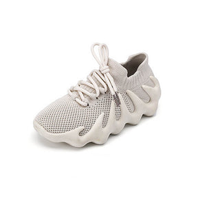 Kids Sneakers Knitted Breathable Cross Trainer Shoes-Cream