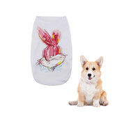 Dog Vest Summer Pet Clothes Cartoon Rabbit Breathable Comfortable-White