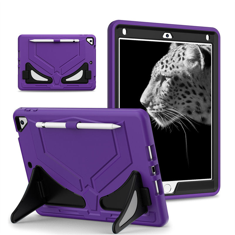 Tablet Case Rugged with Kickstand for iPad 6th/5th Generation 2018/2017-PurpleBlack
