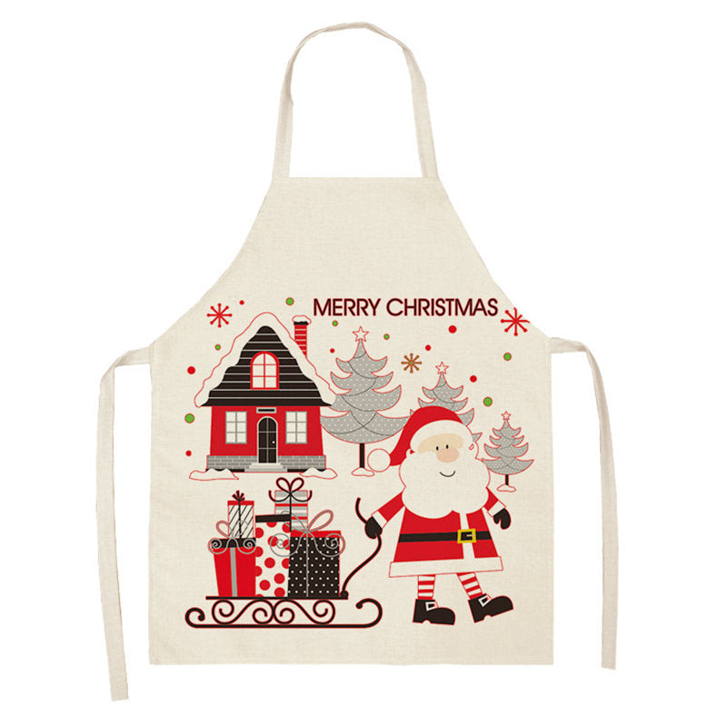 Santa Claus Print Apron for Painting Cleaning Cooking-A11