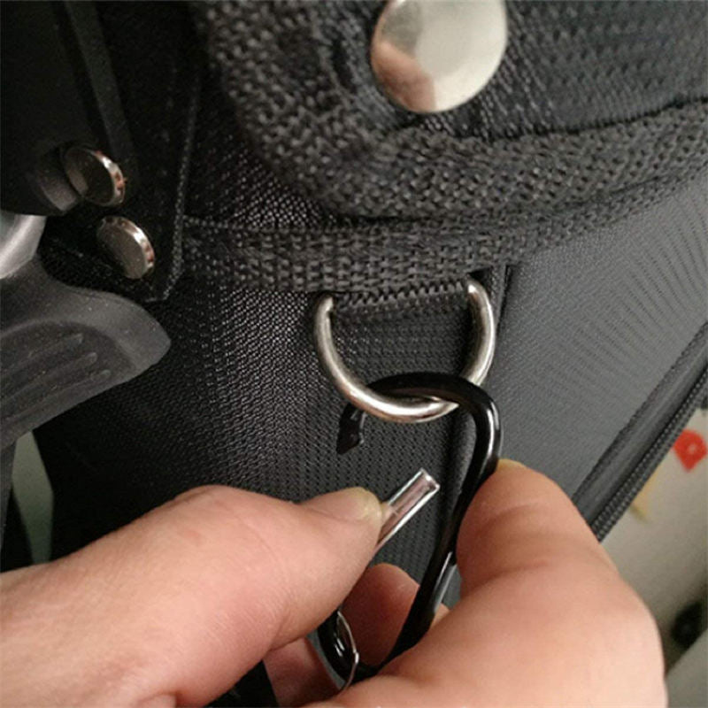 2Pcs Golf Club Brush Groove Cleaner with Retractable Zip-line Carabiner-Gray Black