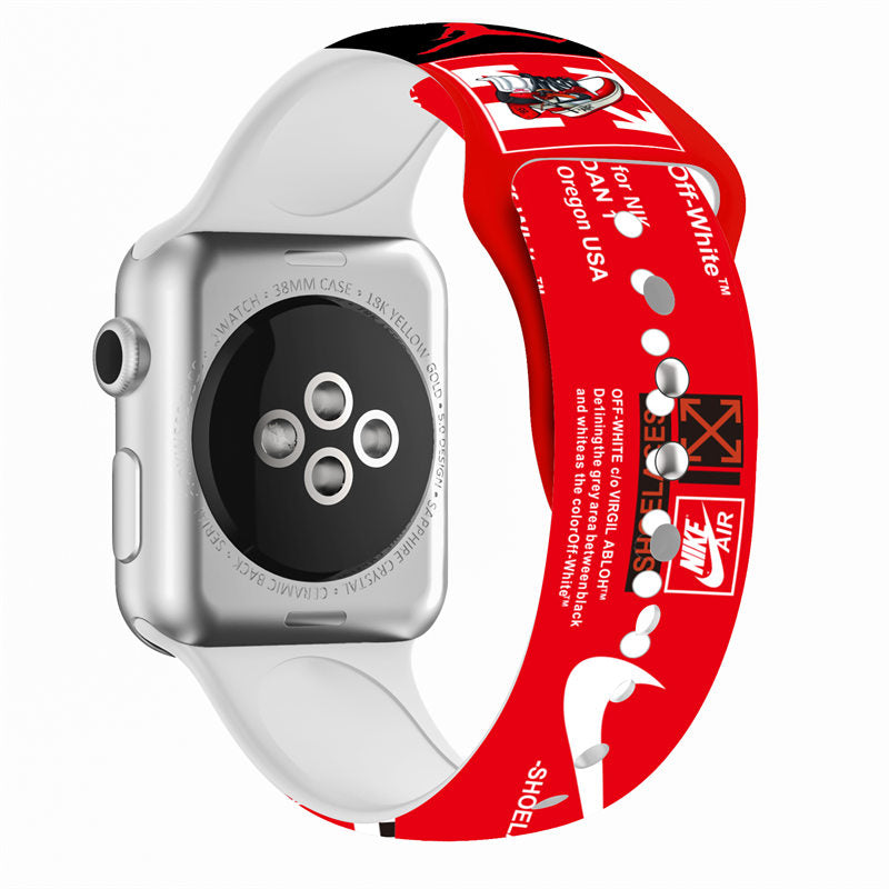 Street Fashion Printing Pattern Silicone Watchband for Apple Watch SE & Series 6/5/4/3/2/1-A16