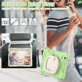 OnePieceB iPad Case For iPad Mini 6 Rugged Shockproof Case With Holder and Shoulder Strap-MatchaGreen