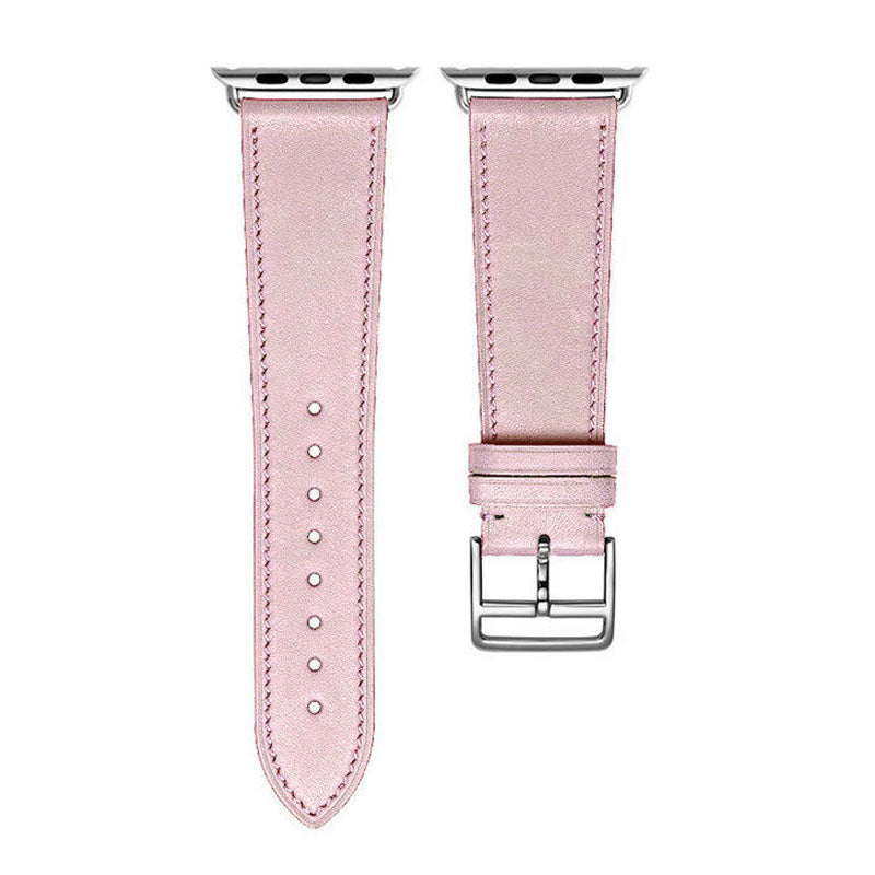 Genuine Leather Replacement Watch Band For iWatch Series SE/6/5/4/3/2/1-Pink