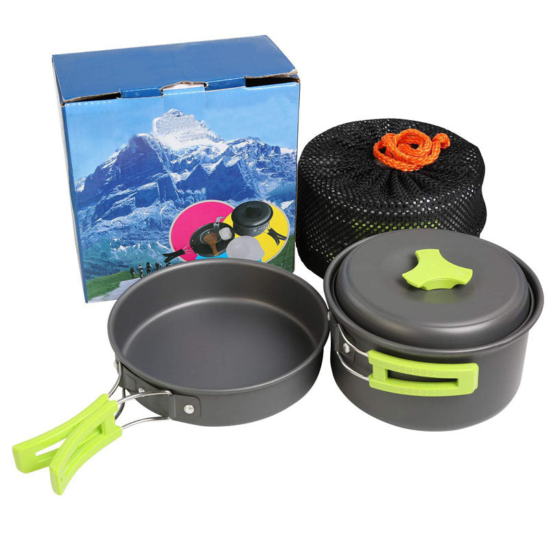 Camping Cookware Mess Kit with Storage Bag-Black