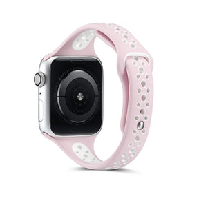 Nike Silicone Sport Breathable Watch For Apple iWatch Series-Pink White