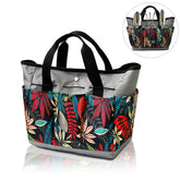 Home & LivingGarden Tools Bag Gardening Tote Organizer with 8 Deep Pockets for Gardener Regular Size Tools Storage -Gray Red