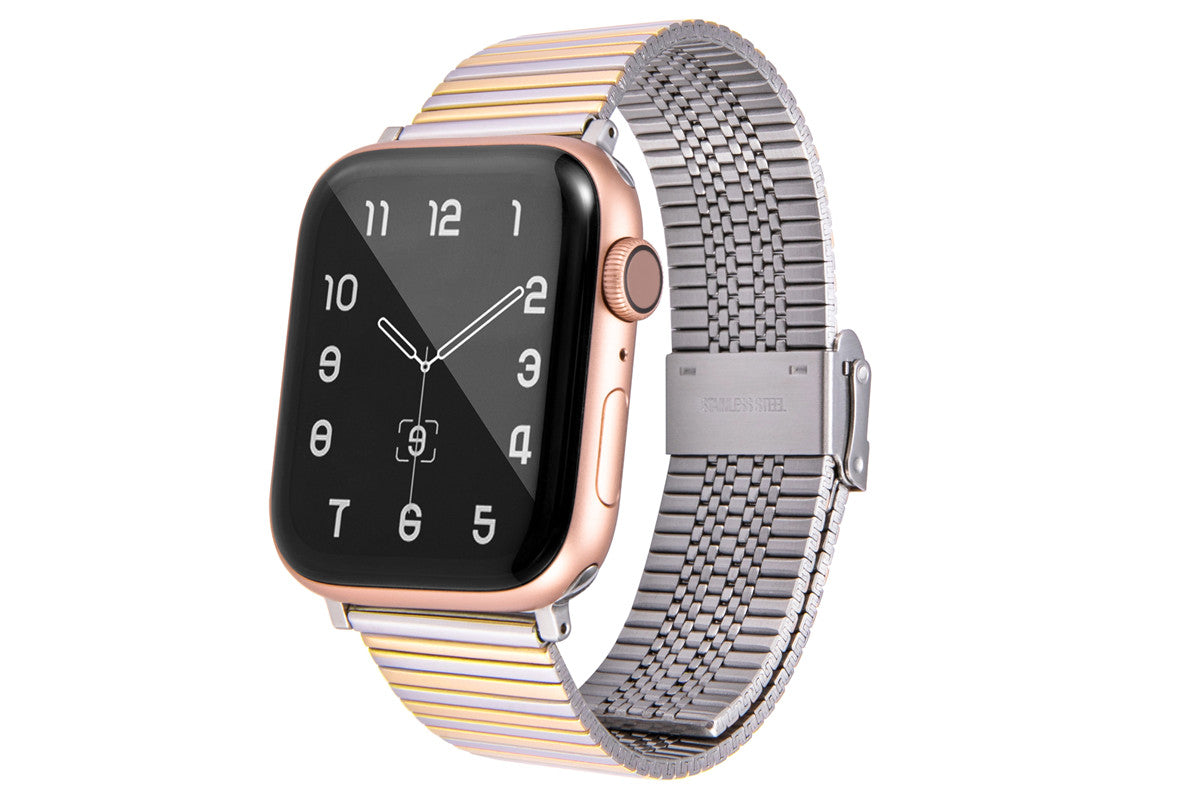 DZ Stainless Steel Metal Watch strap For Apple iWatch (Silver Gold)