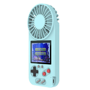 Handheld Game Console with USB Fan Built-in 500 Classic Games for Kids Adult-Blue