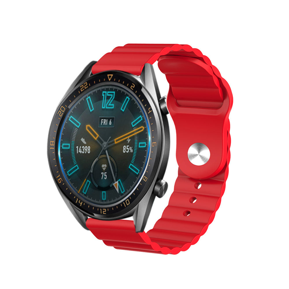 Wave Style Silicone Watch Band For Samsung Galaxy Watch 42/46mm Gear S3 Frontier/Classic(Red)