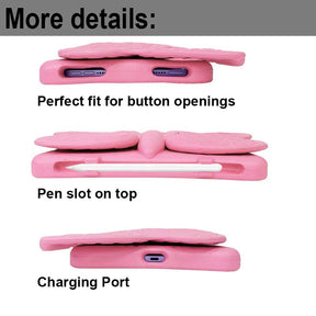 iPad Case For iPad Mini 6 Cartoon 3D Butterfly EVA Proof Shockproof Case with Bracket-PInk