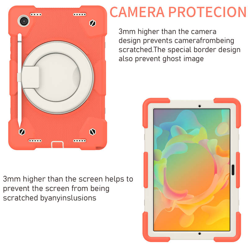 Tab A 8 X200/X205 Samsung Tablet Case with 360¡ãSwivel Stand-Coral Orange