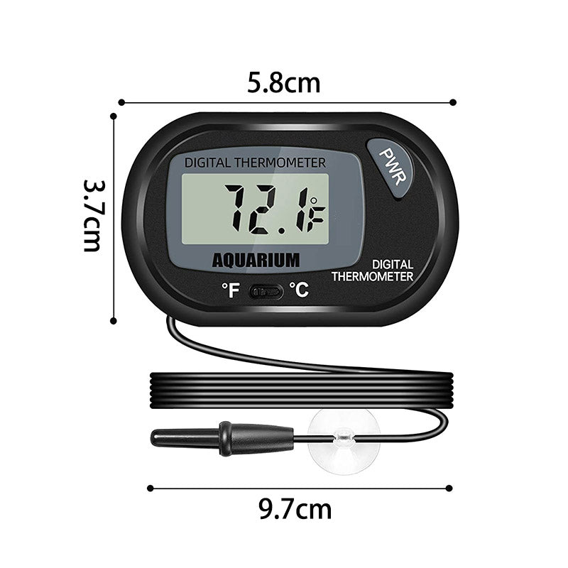 Reptile Digital Thermometer Easy to Read Display-Black