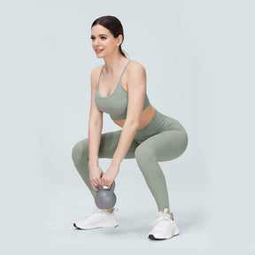 Womens Yoga Pants Breathable Naked Feeling Fitness Leggings-Green