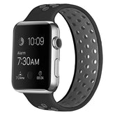 Sports Breathable Silicone Solo Loop Watchband for Apple Watch Series 6/5/4/3/2/1/SE-BlackGray