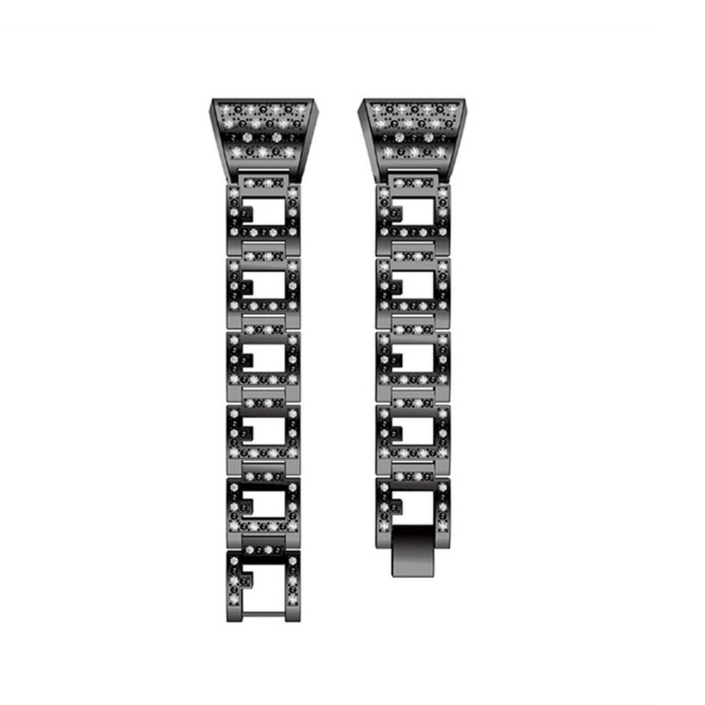 RZK Stainless Steel Watch Band Adjustable Wristband Replacement Sport Strap For Fitbit Charge 2 For Women-Black