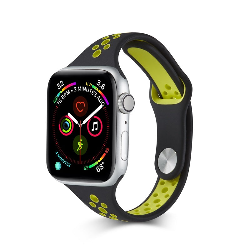 Nike Silicone Sport Breathable Watch For Apple iWatch Series-Black Green