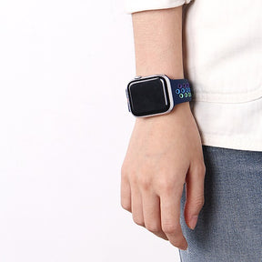 Rainbow Nike Watch Strap For Apple iWatch Series-Deep Blue