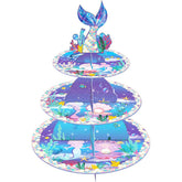 Mermaid 3-Tier Cupcake Holder Party Display Stand for Birthday Wedding