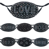 7Pcs Sparkly Glitter Bling Rhinestone Face Mask for Women--MixedColor