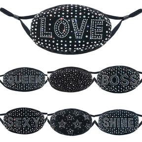 7Pcs Sparkly Glitter Bling Rhinestone Face Mask for Women--MixedColor