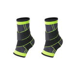 2Packs Strong Ankle Brace Sports Protection Adjustable Unisex Compression Ankle Support-Green