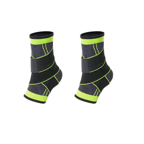 2Packs Strong Ankle Brace Sports Protection Adjustable Unisex Compression Ankle Support-Green