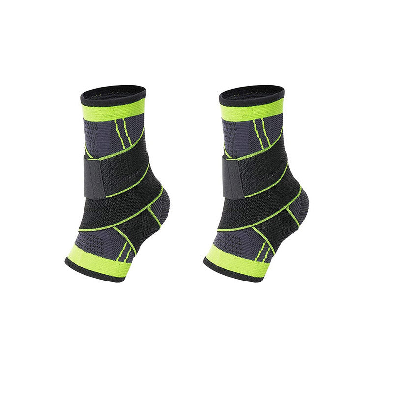 2Packs Strong Ankle Brace Sports Protection Adjustable Unisex Compression Ankle Support-Green