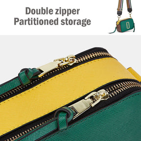 Womens Crossbody Bags Small PU Leather Purse Zipper Shoulder Handbag-Green