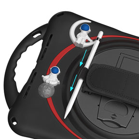 iPad Case Rugged Case with Handle Stand Shoulder Strap for iPad 10th 10.9 Inch 2022-Black