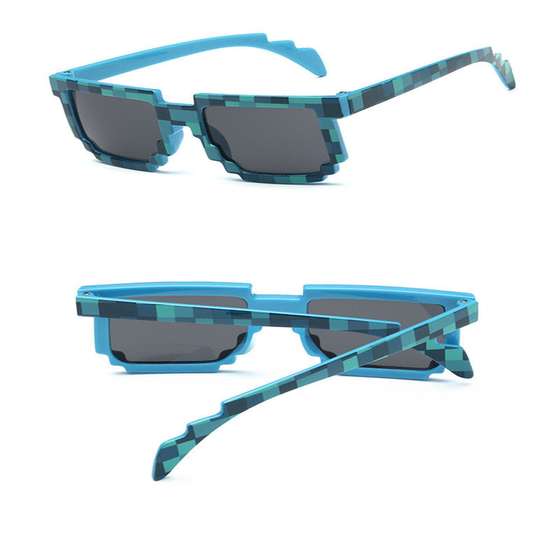 2 Packs Pixel Sunglasses Birthday Party Favors for Kids and Adults-Blue