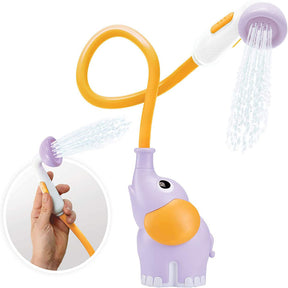 Baby Bath Shower Head Elephant Water Pump with Trunk Spout Rinser for 0-5 Years-Purple