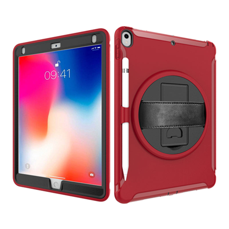 Spider Man 3-Layer Multi-Function Case With Pencil Holder For iPad Air 3/iPad Pro 10.5-Red