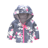 Boys Girls Cartoon Print Zip Lightweight Jacket Hooded Coats Casual Windbreaker-4
