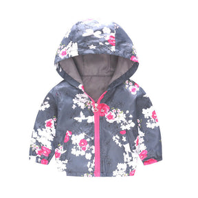 Boys Girls Cartoon Print Zip Lightweight Jacket Hooded Coats Casual Windbreaker-4