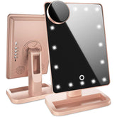 Bluetooth Makeup Mirror with10X Magnification Spot Mirror-Rose Gold