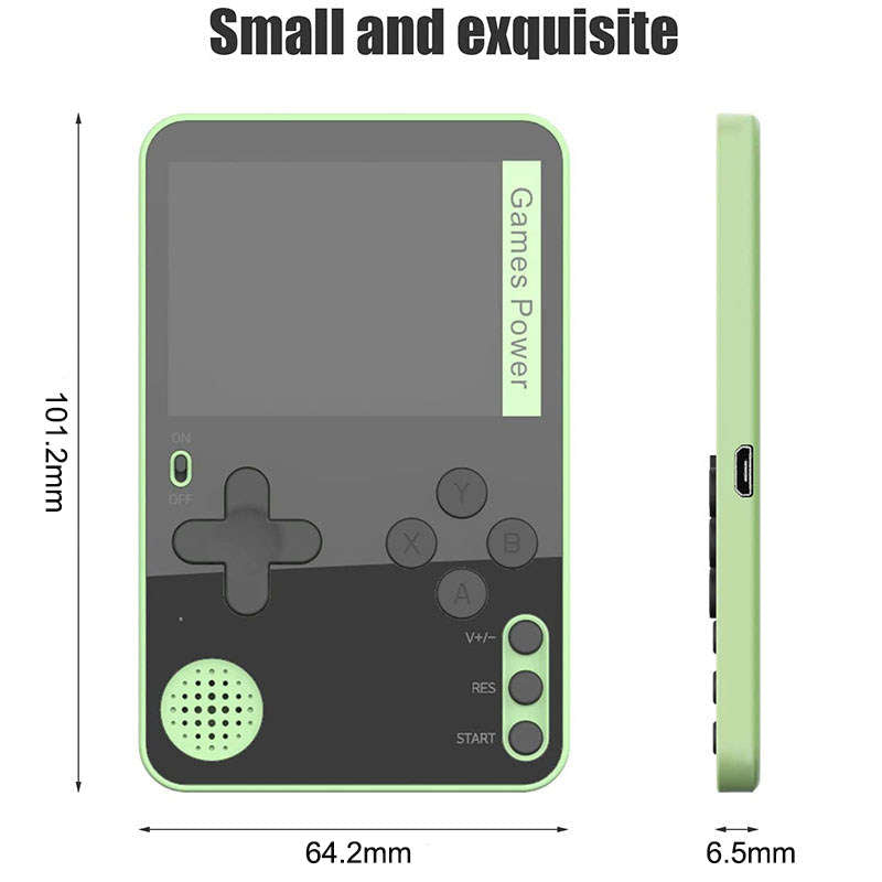 2.4 in Retro Handheld Video Game Console Built-in 500 Games Great Gift for Kids-Green