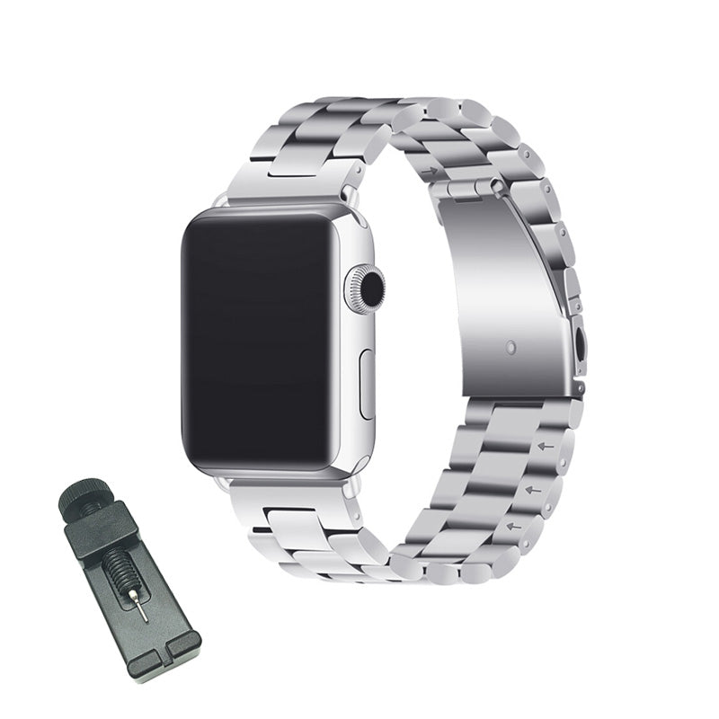 SZ Watch Band Stainless Steel Wristbands for Apple IWatch Series 1/2/3/4/5/6/SE For Women Men-Silver