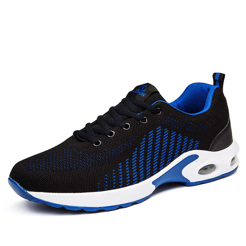 Mens Walking Shoes Lightweight Air Cushion Running Jogging Sneakers-Black Blue